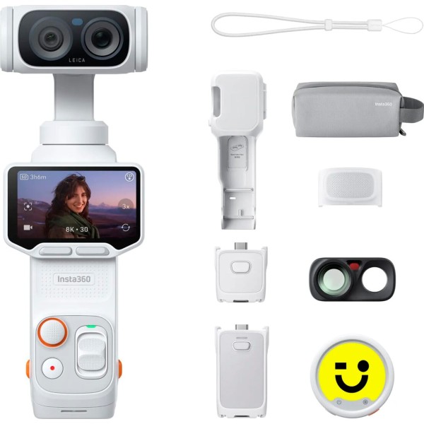 Insta360 luna ultra creator bundle stellar white / cámara 8k con doble lente leica y kit creador